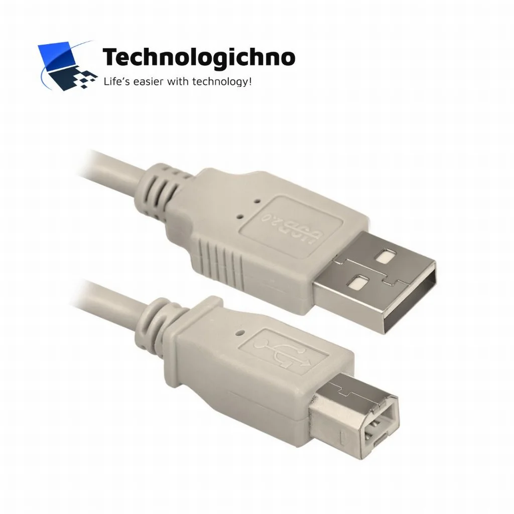  Кабел VCom USB 2.0 AM/BM Beige CU201-5.0 5m