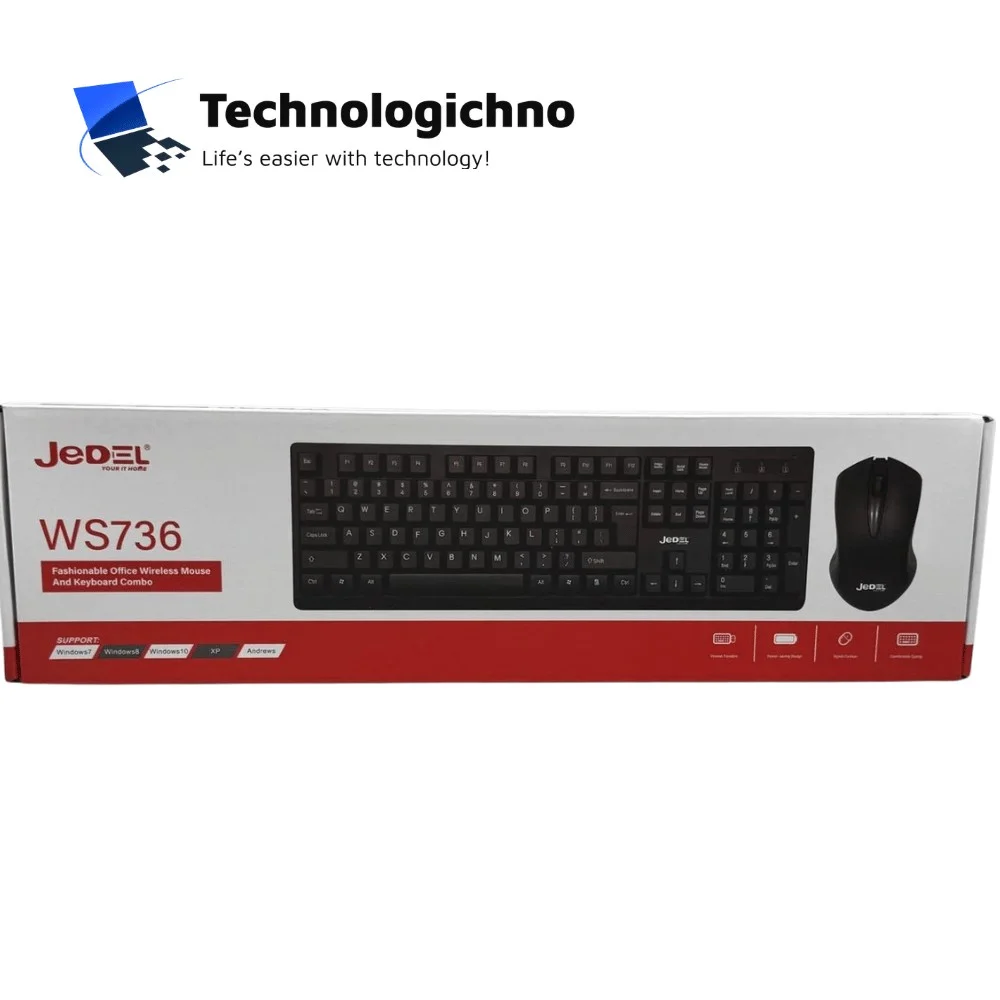  Комплект безжични мишка и клавиатура Jedel WS736