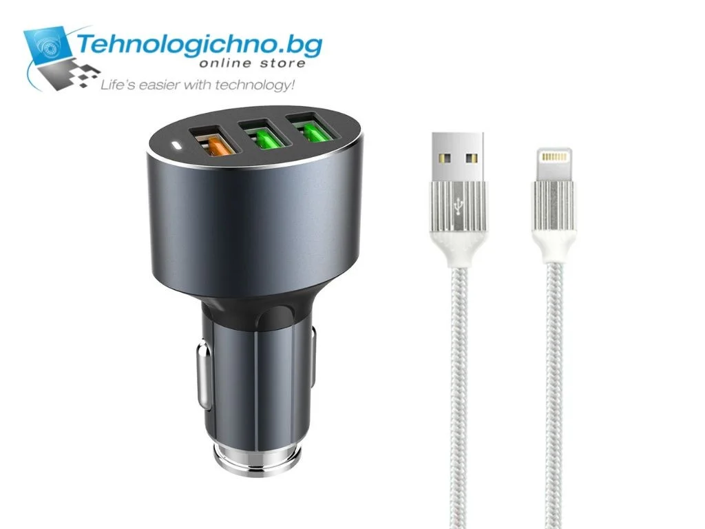  Зарядно за кола LDNIO C703Q 3.6-12V USB Lightnin