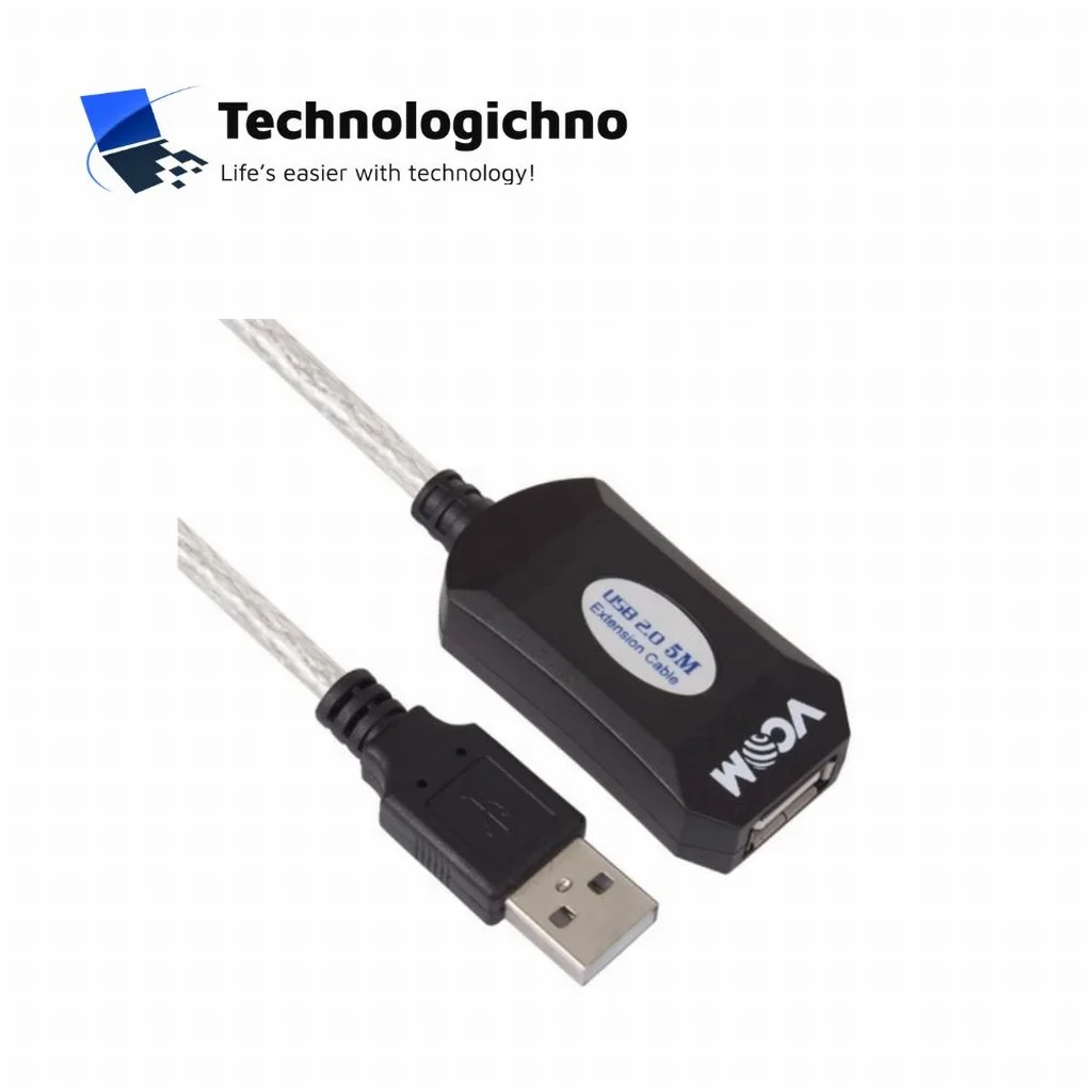  Кабел удължение USB Extension F/M 5m VCOM