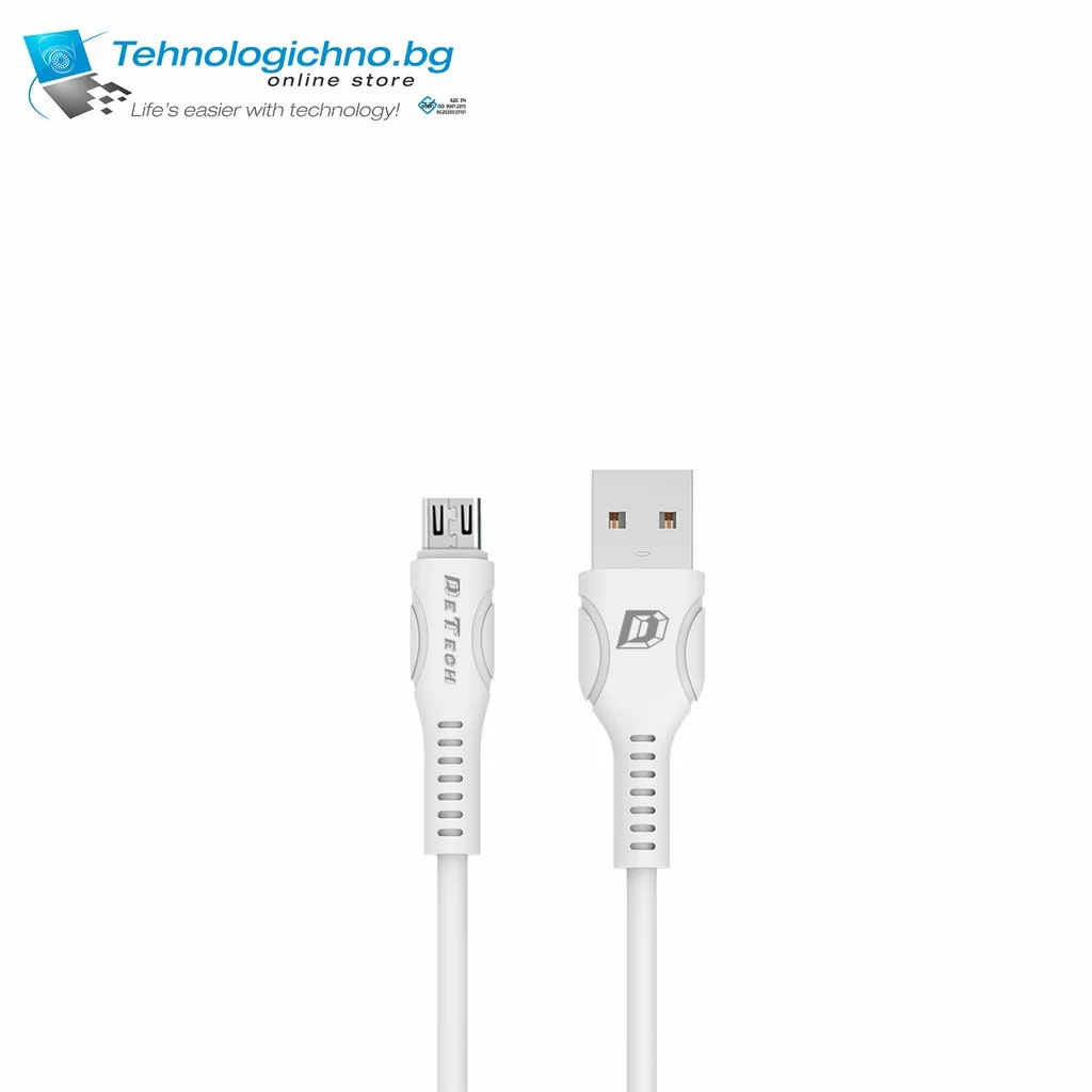  Кабел DeTech DE-C27M Micro USB 1m