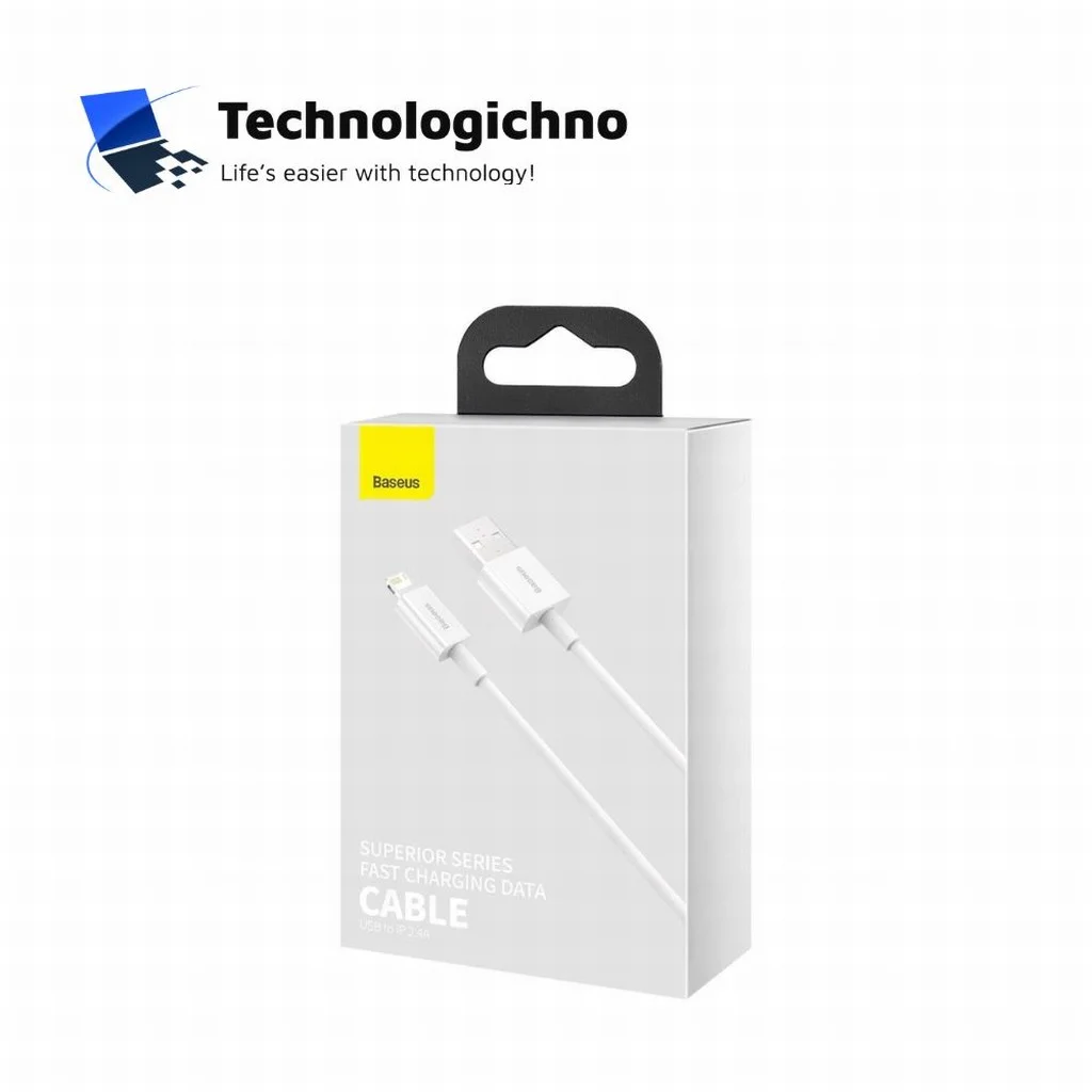  Кабел Baseus Superior Lightning 2.4A 1m бял