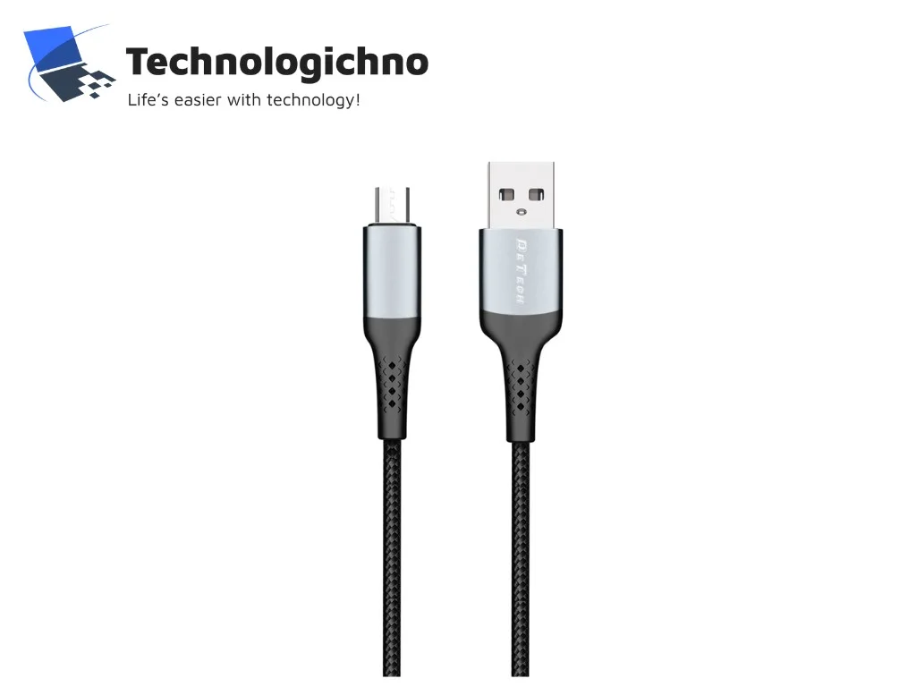  Кабел DeTech DE-43m2 Micro USB 2m Black