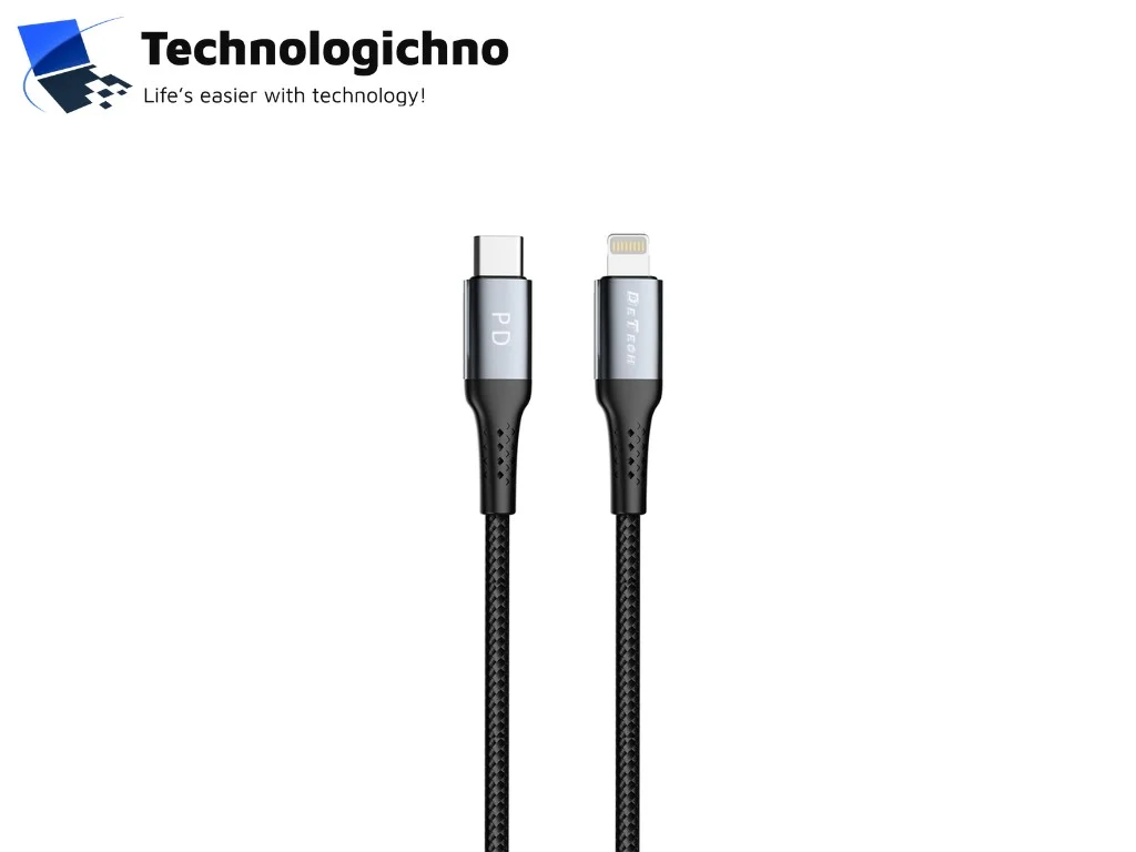  Кабел DeTech Type-C към Lightning PD 2m DE-43Ci2