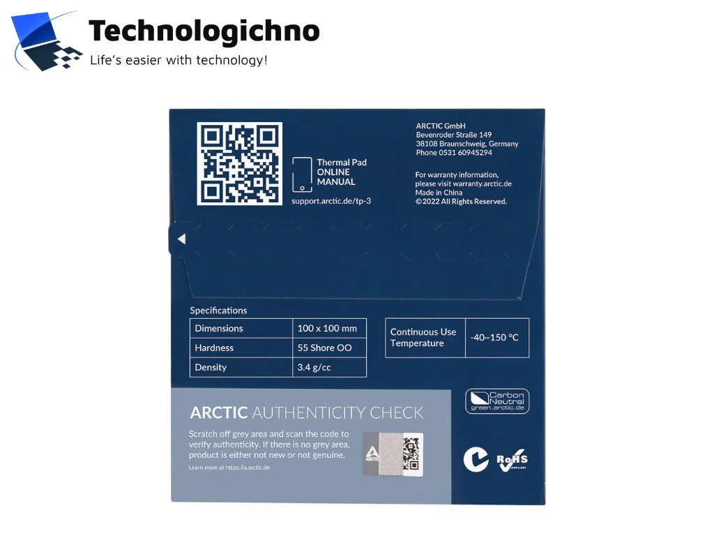  Термопад Arctic TP-3 100x100x0.5mm ACTPD00052A