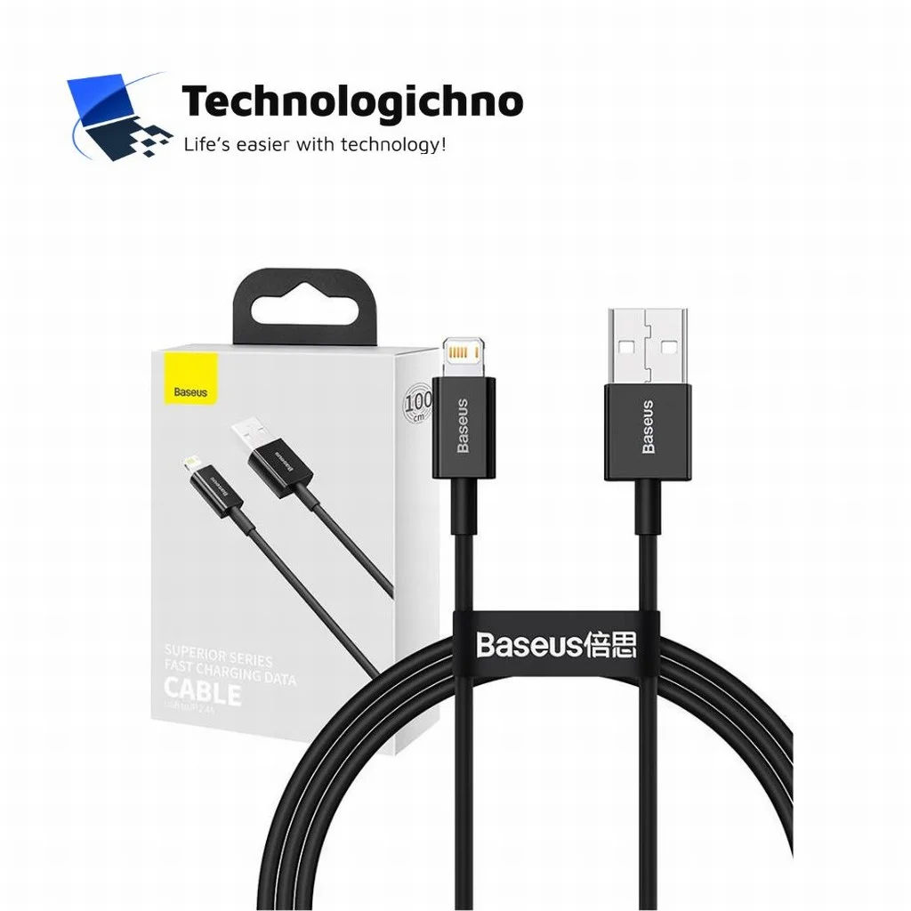  Кабел Baseus Superior Lightning 2.4A 1m черен