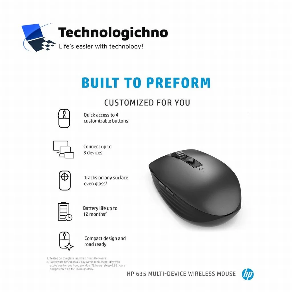  HP 635 Multi-Device Wireless Mouse Black