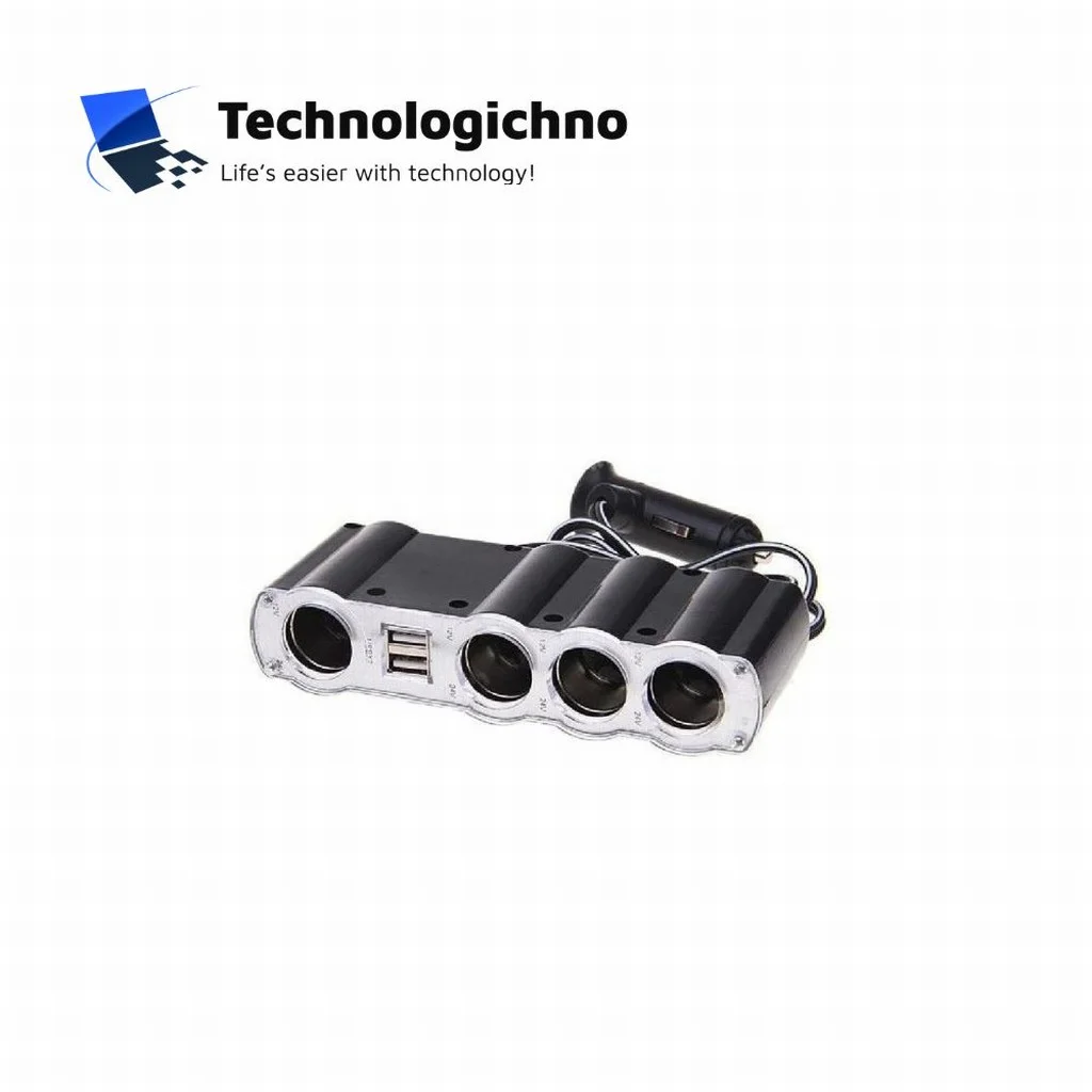  Разклонител за кола 12/24V 4 + 2 USB F