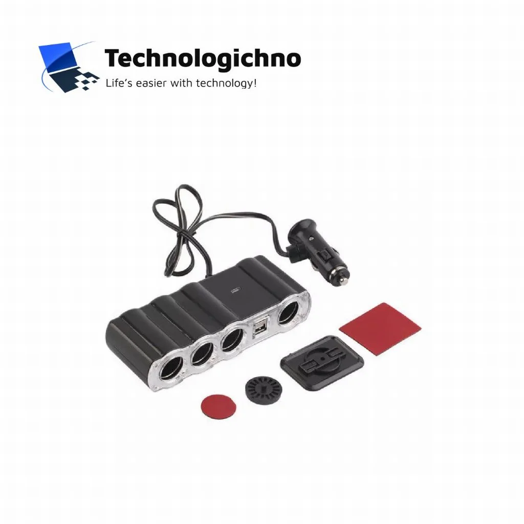  Разклонител за кола 12/24V 4 + 2 USB F