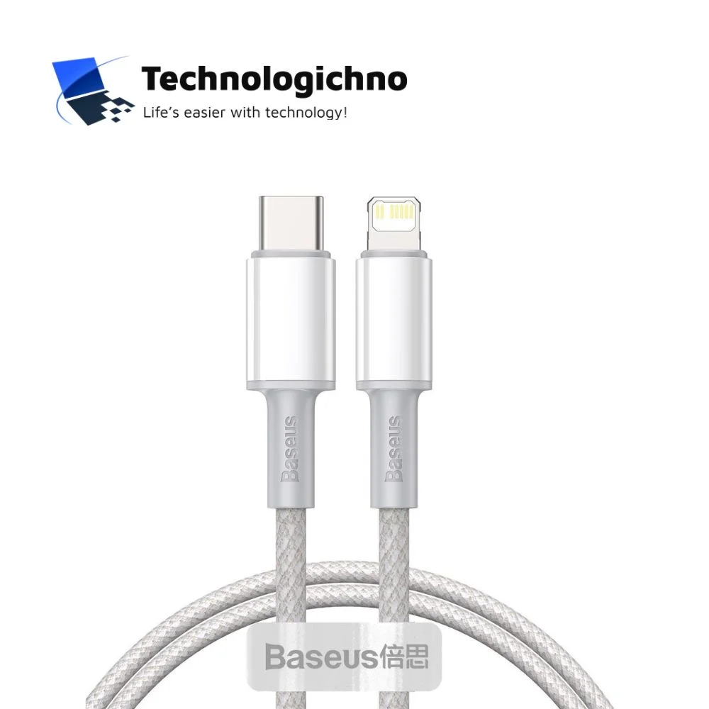  Кабел Baseus Type-C - Lightning 1m. 20W Бял