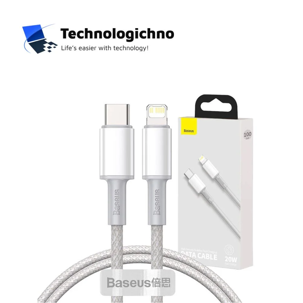  Кабел Baseus Type-C - Lightning 1m. 20W Бял