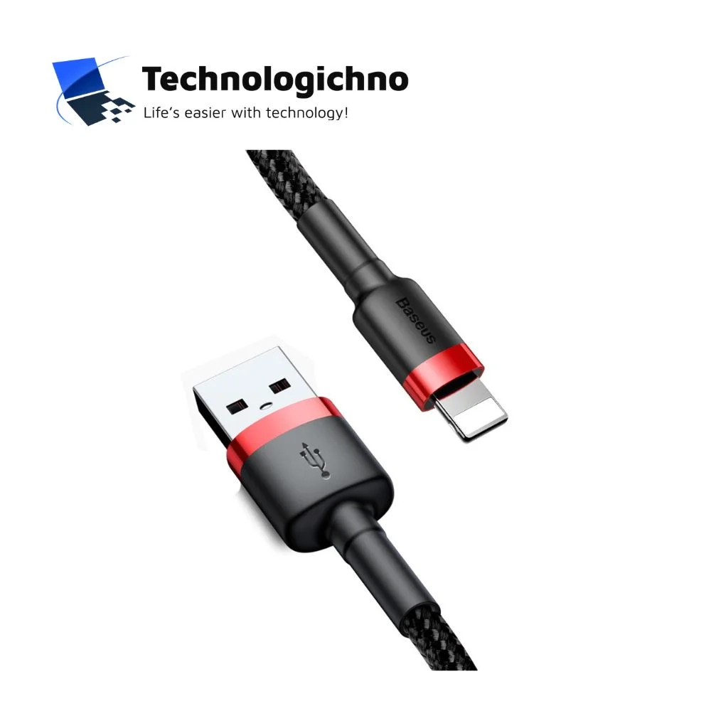  Кабел Baseus USB-A - Lightning 2.4A 1m Black/Red