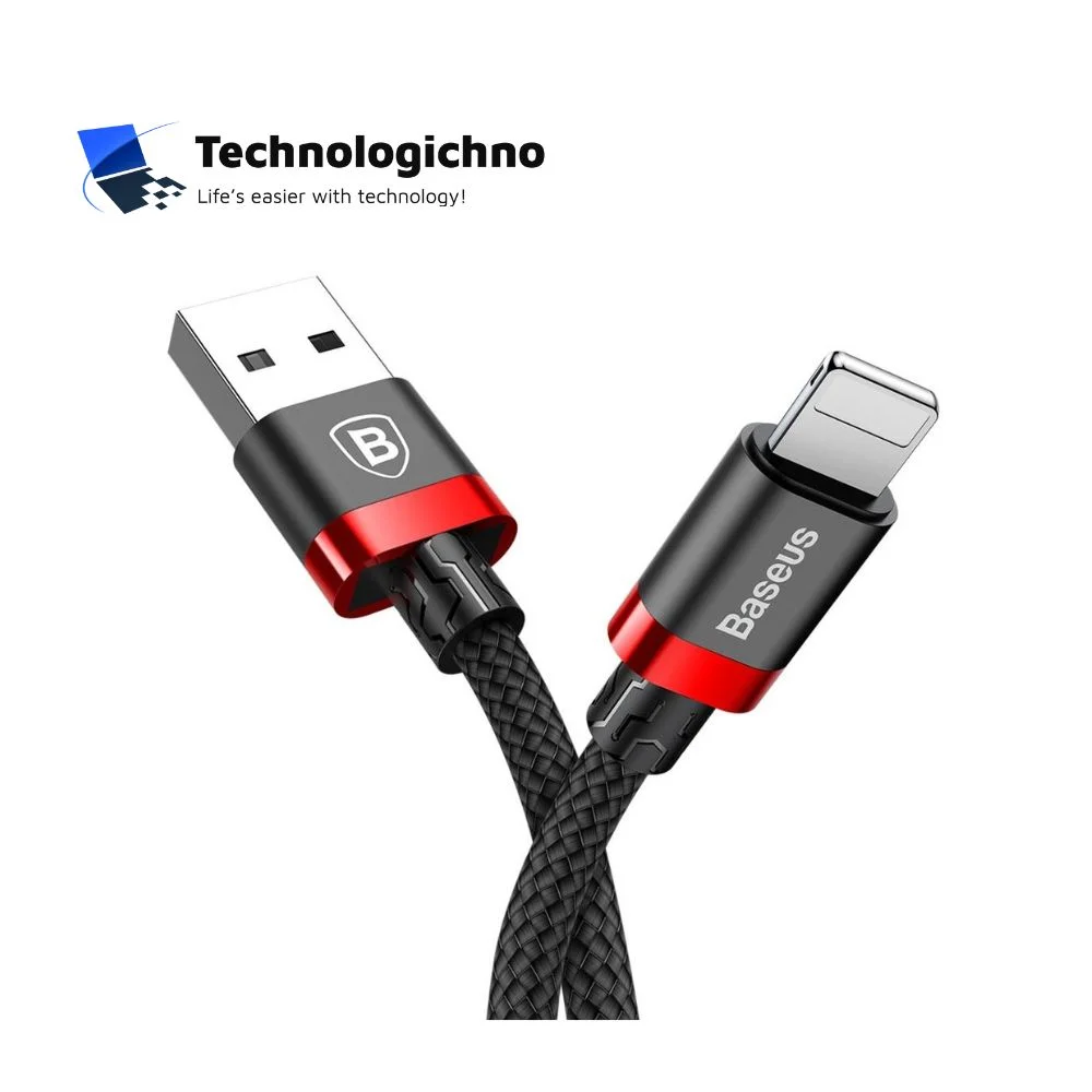  Кабел Baseus USB-A - Lightning 2.4A 1m Black/Red