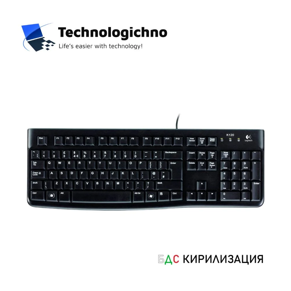 Клавиатура Logitech K120 USB US БДС