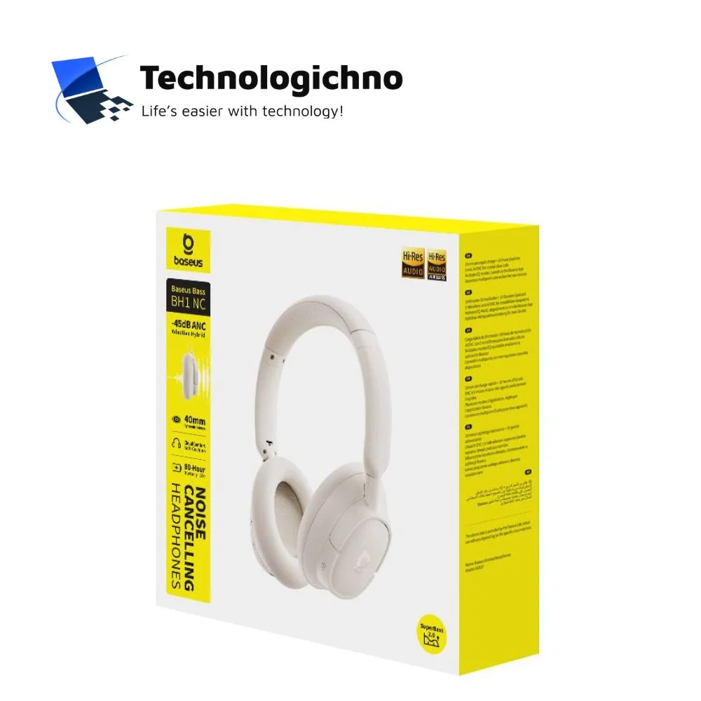  Bluetooth слушалки Baseus HF Bass BH1 ANC White