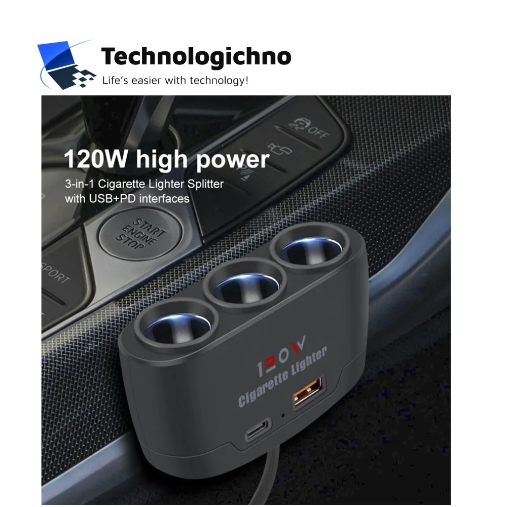  Разклонител за кола 12/24V 120W