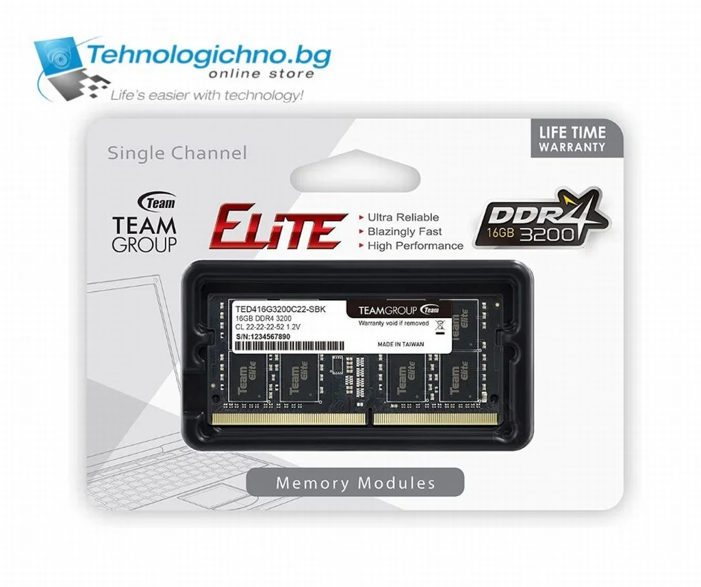  16GB DDR4 3200MHz SODIMM TeamGroup Elite