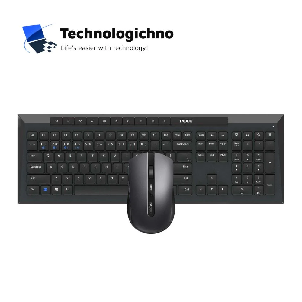  Клавиатура и мишка Rapoo 8210M Multi Mode Black