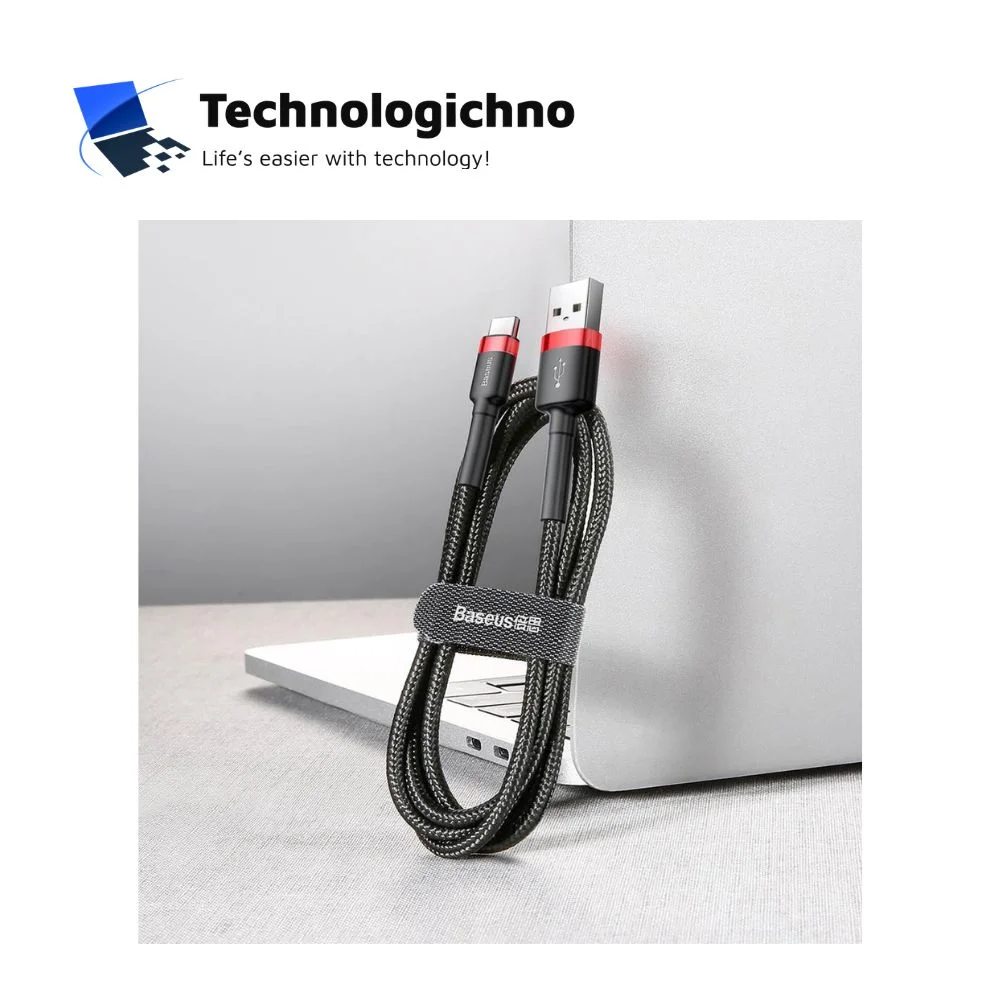  Кабел Baseus Cafule USB A-Type C Black/Red 0.5m