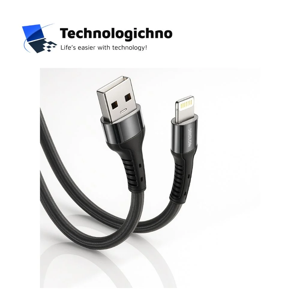 Кабел Nordic USB-A - Lightning Braided 40W 2m