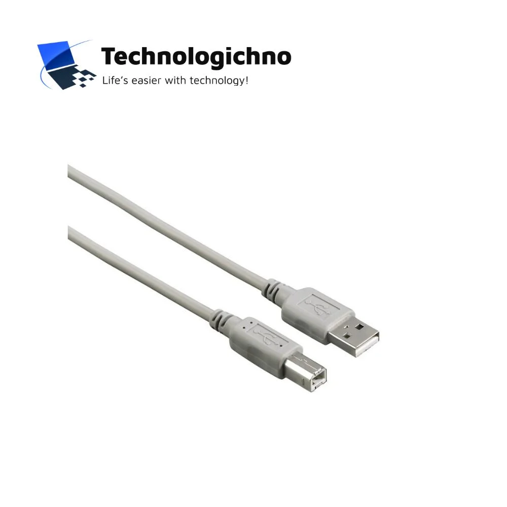  Кабел за принтер HAMA USB AM/BM 1.5m Сив
