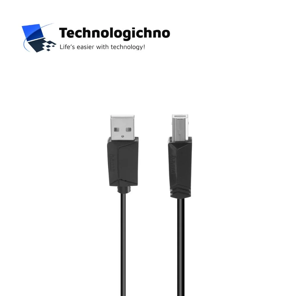  Кабел за принтер HAMA USB AM/BM 1.5m Черен