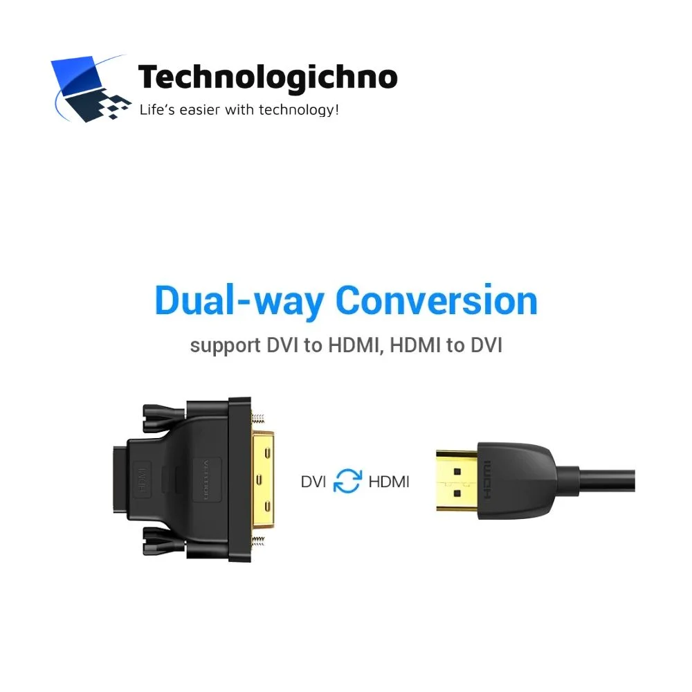  Преходник Vention DVI M / HDMI F Gold Plated