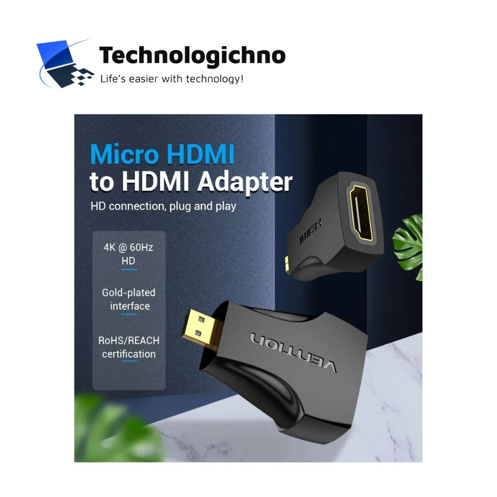  Преходник Vention Micro HDMI M/ HDMI F Black