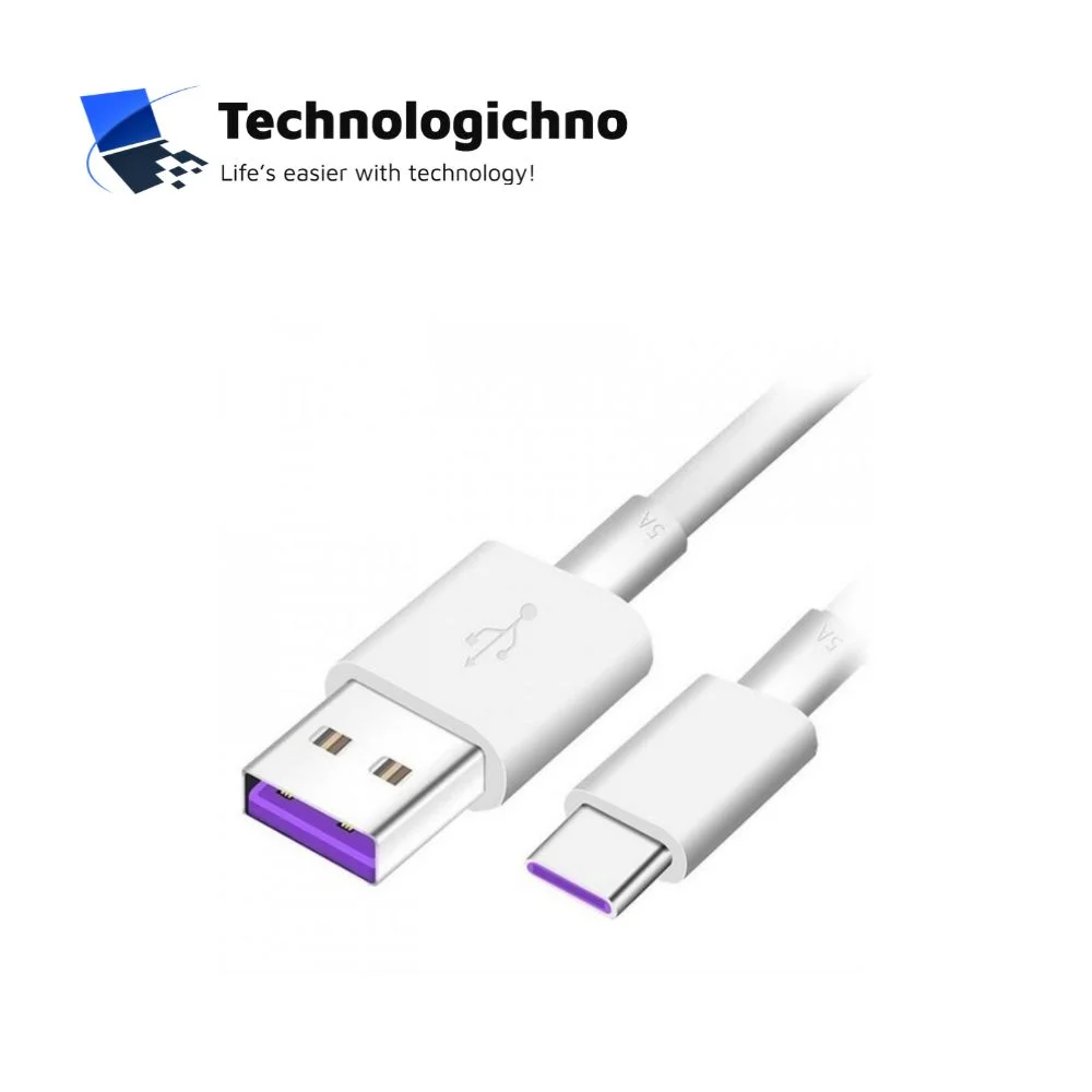  Кабел Huawei USB A - Type-C 5A 1m Бял