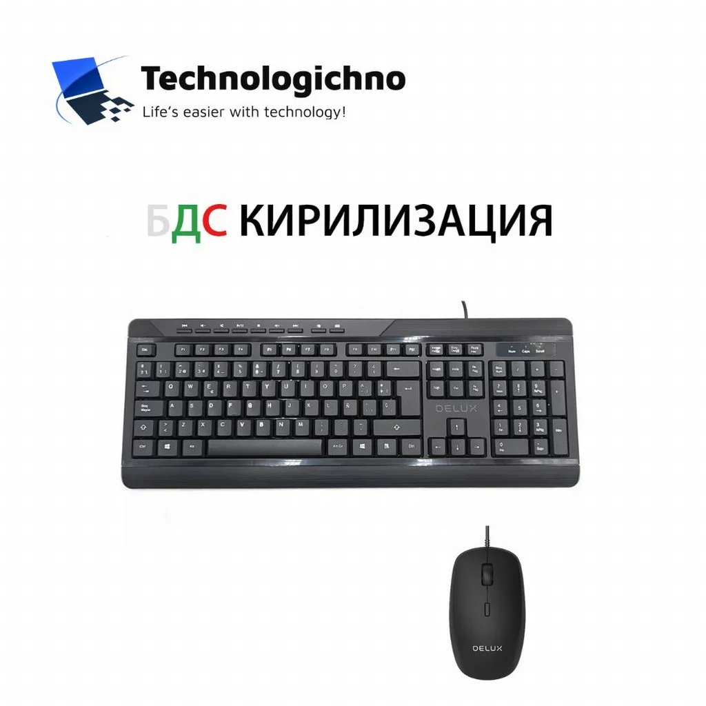  Клавиатура и мишка Delux K7010+M355BU БДС